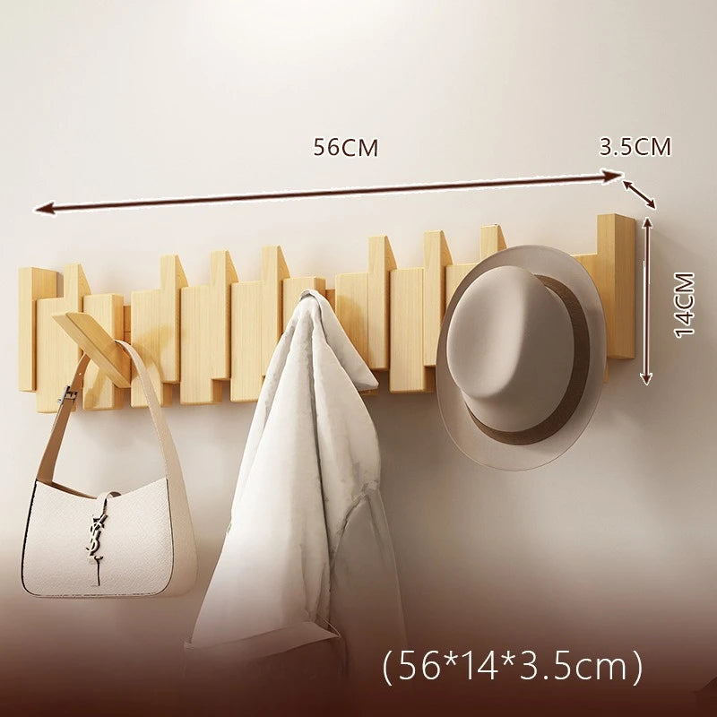 Piano Key Coat Rack Solid Wood Clothing Storage Racks Wall Mounted Clothes Organizer Hanger Entrance Hall Home Furnitures
