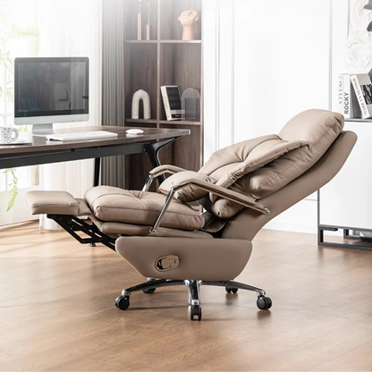 Nordic Leather Massage Recliner Office Chair with Wheels