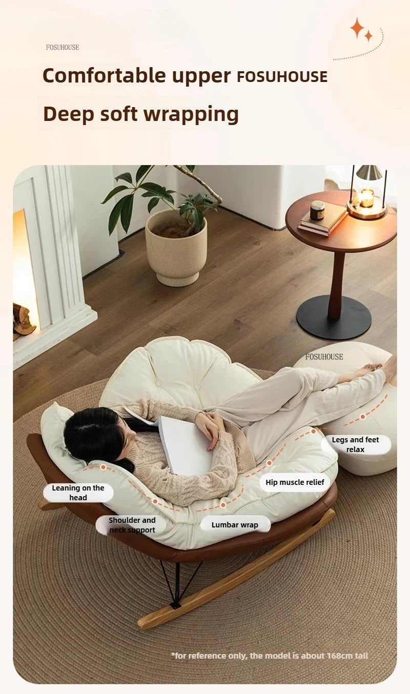 Designer Living Room Chair Personality Large Rocking Chair for Living Room Light Luxury Sofa Chairs Japanese Home Furniture