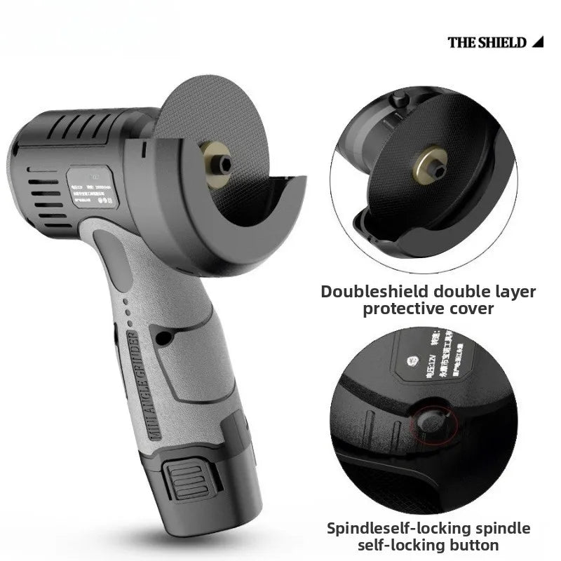 12V Lithium Mini Angle Grinder, Portable Lithium Wireless Small Angle Grinder, Grinding, Cutting, Polishing Machine Tool