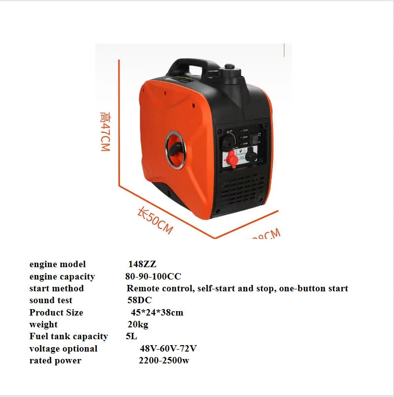 Portable DC 48V 60V 72V Commercial Diesel Parking Air Conditioning Generator Air-cooled Generator Generator for Outdoor Camping