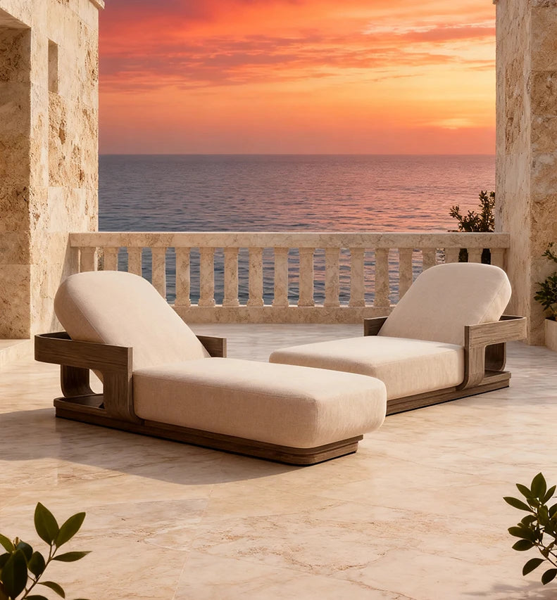 Garden Furniture Pool Chairs Outdoor Sun Loungers Luxury Teak Garden Sunbed for Beach Chairs Garden Chairs Patio Furniture Set