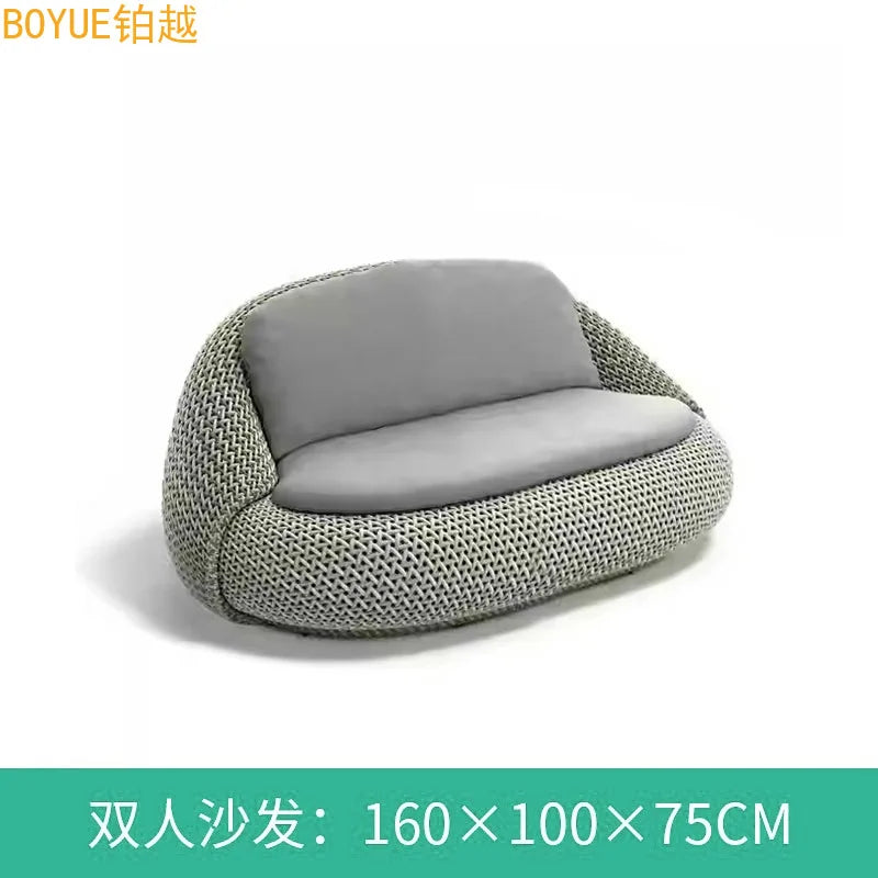 Outdoor rattan sofa B & B terrace balcony rain and sun protection coffee table combination villa garden furniture outdoor