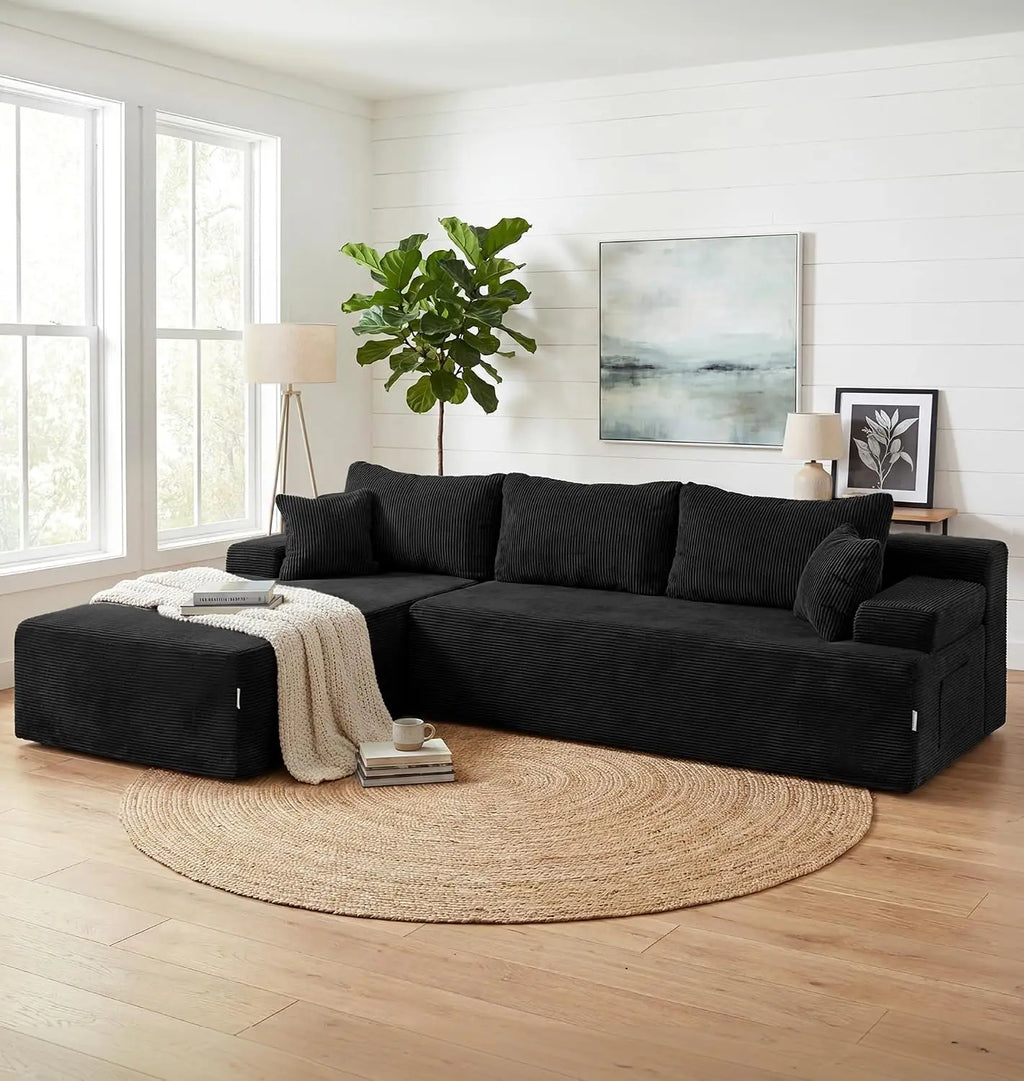 Modular Sectional Sofa Couches L-Shape Couch 3 Seat Modular Sofa Memory Foam Sectional Couches for Living Room,, Customized
