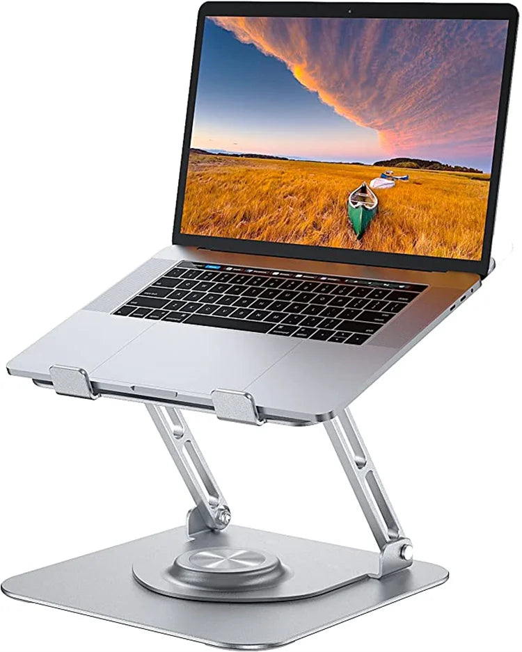 Ultra Slim 360 Swivel Aluminum Alloy Laptop Holder Foldable Portable Compact Notebook Computer Riser For Office Desk