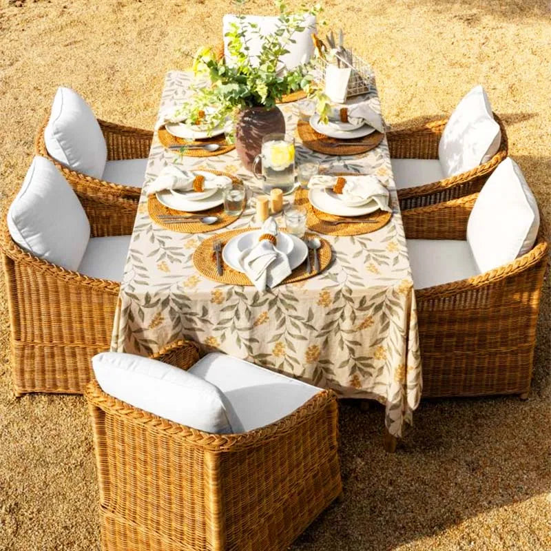 Outdoor rattan sofa, courtyard, outdoor balcony, villa garden, waterproof and sunscreen rattan chair combination furniture