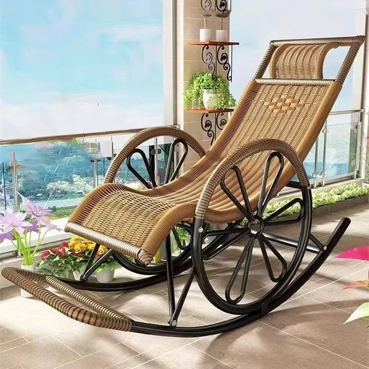 Rocking  Reclining Chair Adult Rattan Lunch Break Balcony Home Leisure Sleeping Living Room Elderly Free Chair