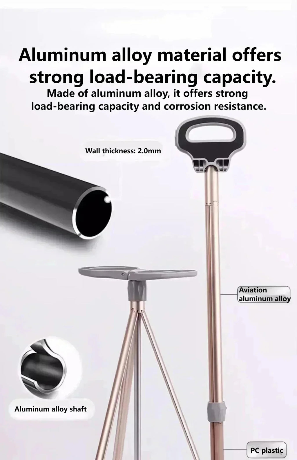 Multifunctional Walking Aid Stool/cane Chair Non-slip Folding Portable Lightweight Walking Aid Four-legged Cane For Sitting