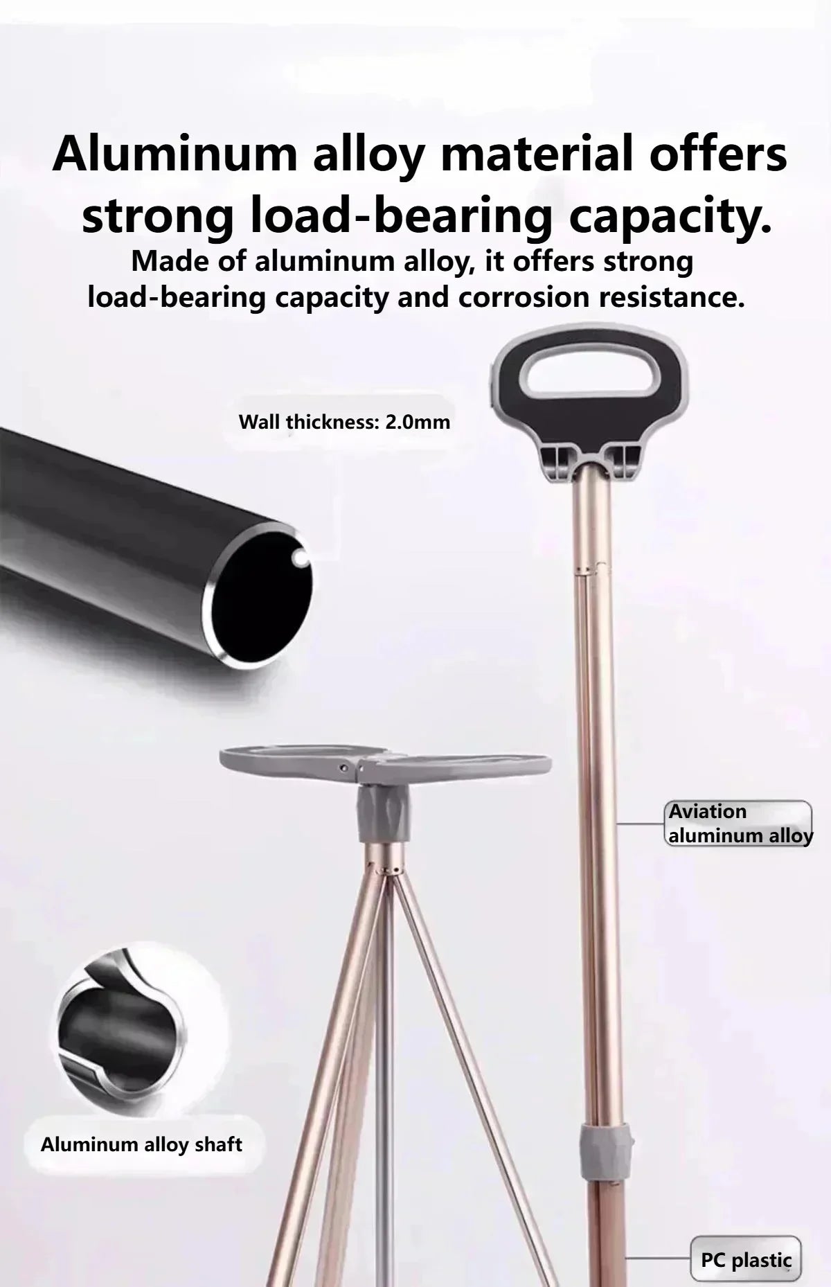 Multifunctional Walking Aid Stool/cane Chair Non-slip Folding Portable Lightweight Walking Aid Four-legged Cane For Sitting
