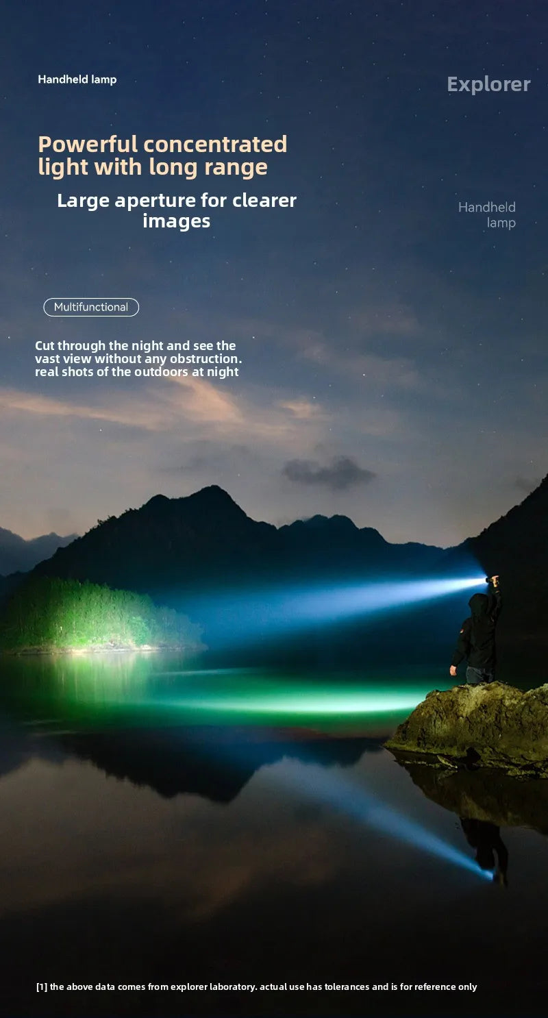 Rechargeable High Lumen LED Flashlight Large Capacity Battery Long Runtime Portable Outdoor Torch For Night Insect Catching