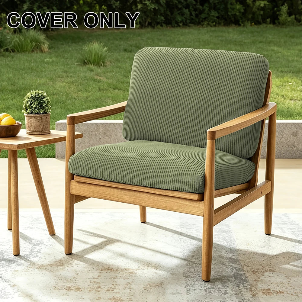 2pcs Striped Jacquard Sofa Cover Elastic Thick Chair Seat Cushion Cover Sectional Sofa Case Slipcover Living Room Garden Decor