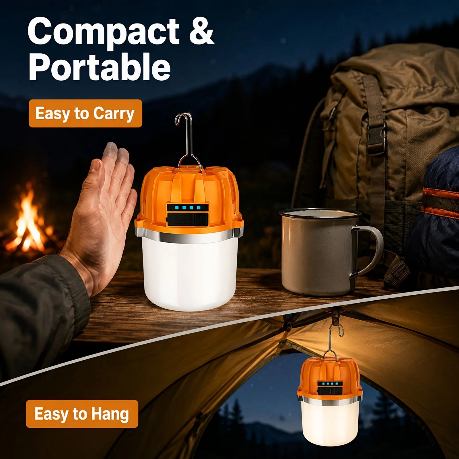 Buy One Get One Free, Total Of 2pcs. Multifunctional Solar LED Flashlight with COB Side Light, USB Rechargeable Handheld Searchlight with Power Display, Portable Emergency LanternFor Camping, Hiking, Father'S Day Gift