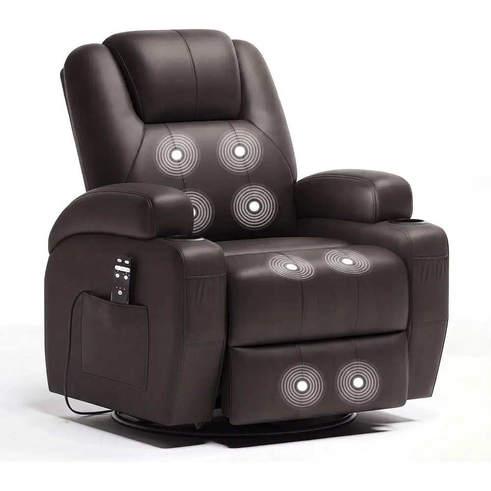 Recliner Chair, 360° Swivel Rocker Chair or Adults with Massage | Rocking Recliner Chair, Comy Single Sofa with Side Pockets and