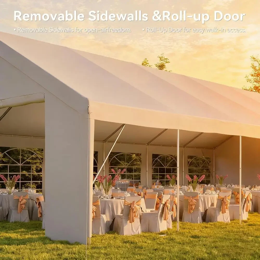 20x40 Party Tent,HeavyDuty Canopy Tents for Parties Weddings Events Removable Sidewalls,Rollup Door,Waterproof for BBQ,Birthday