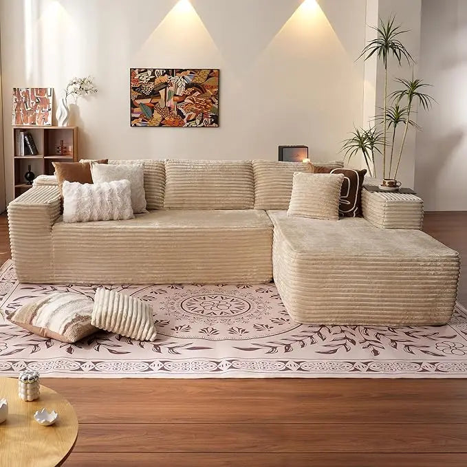 The best-selling convertible tufted L-shaped modular fabric sofa for the living room
