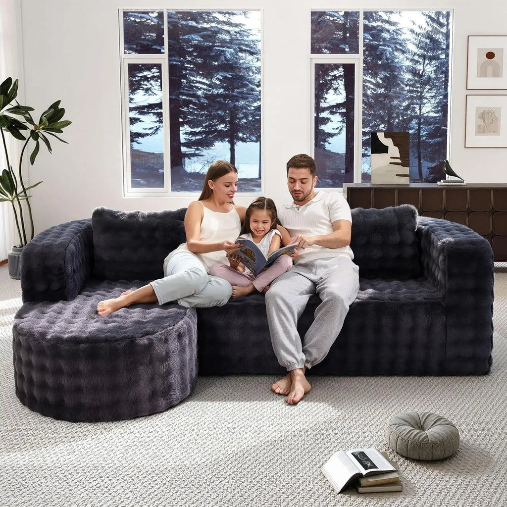 #96" Modular Sectional Sofa Oversized Chaise L Shape 3 Seat Living Room Apartment No Assembly, Customized