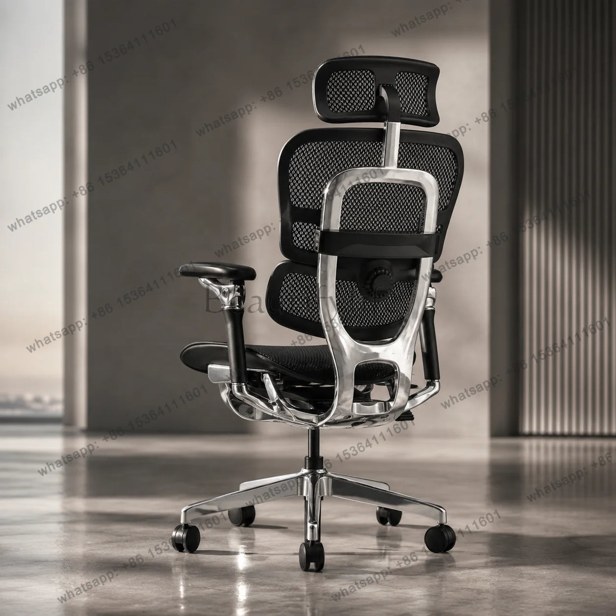 LJY Office Chairs For Staff, Ergonomic,T9 High Back Ergonomic Mesh Office Chair With Aluminum Alloy Frame 8D Armrest Adjustable