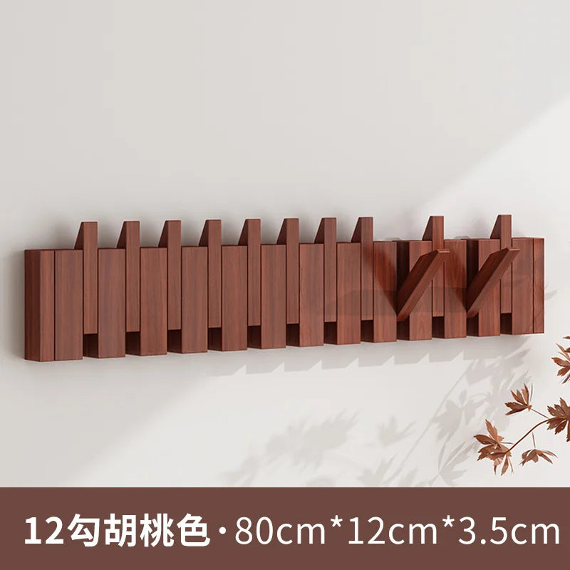 Piano Key Coat Racks Solid Wood Clothes Hanger Bedroom Entrance Wall Hanging Coat Rack Household Hat Bag Collection Furniture