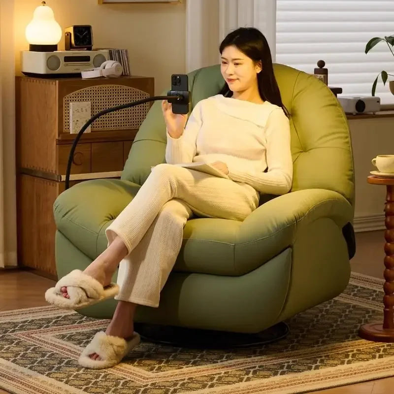 Hestora Electric Recliner Lounge Chair Multi Functional Lazy Rocking Sofa Seat Space Saving Single Chair for Living Room Balcony