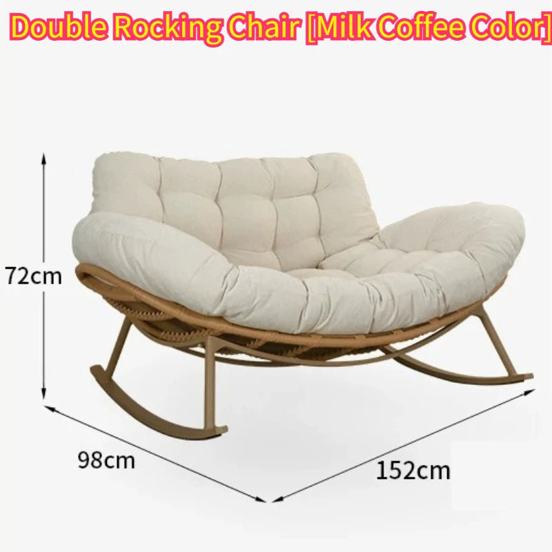 Lazy Rocking Chair Double Lounge Chair Single Sofa Chair Rattan Balcony Home Leisure and Comfortable Lunch Break Can Sleep
