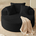 Oversized Round Chair Lounge Chaise Indoor, Upholstered Corduroy Deep Seat Cloud Large Circle Sofa Chair, No Assembly