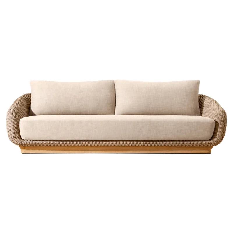 Luxury Rattan Outdoor Sofa Set Waterproof Garden Furniture Modern Villa Patio Couch Wicker Sectional Seating for Courtyard