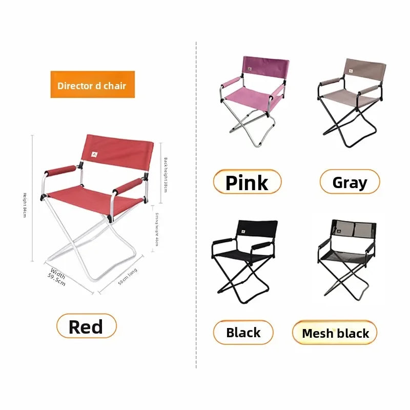 Outdoor folding chair portable ultra-light beach picnic aluminum alloy camping director space saving