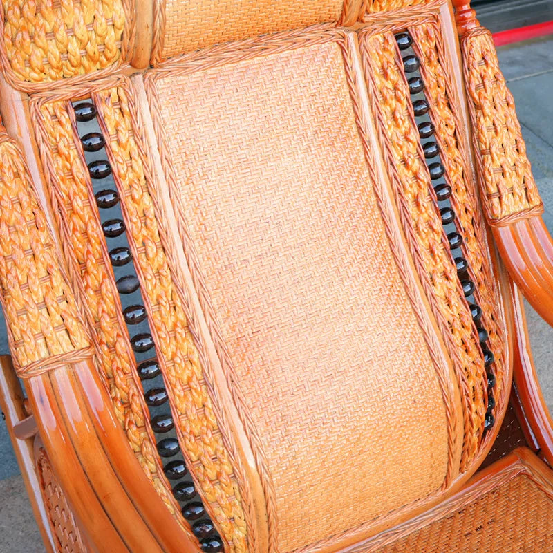 Natural rattan rocking chair sofa recliner lazy adult elderly chair living room