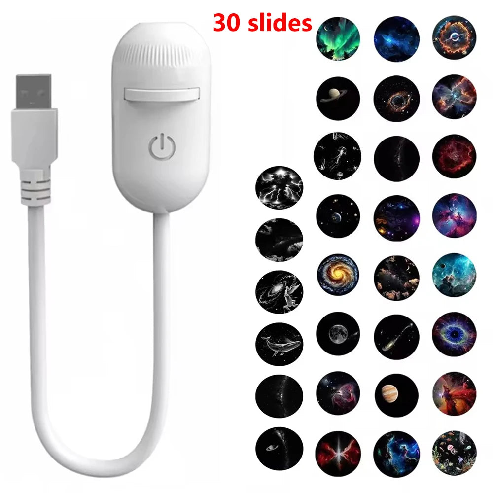 360° Flexible Galaxy Star Projector Ambient Light 30-in-1 Planetarium Night Light USB LED Ceiling Lamp for Bedroom Home Decor