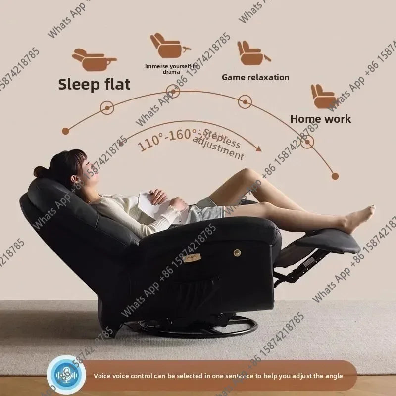 LZ X LazySofa Single Recliner Electric Space Capsule Rocking Chair Eco-Leather Lounge Living Room Suitable Sitting Reclining Sle