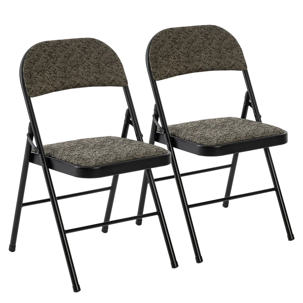 MCQ Foldable Fabric Padded Cushion Office Chair 2 Pack Ergonomic Metal Frame Soft Cushion Lumbar Support Heavy Capacity 330LB For Home Office﻿