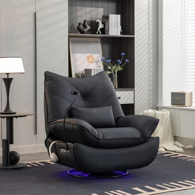 Smart Power Recliner Rocking Chair With LED Strap Swivel Glider Gaming Recliner Gaming Couch Sofa Chair Supplier For Office