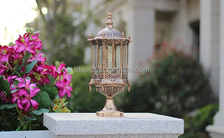 High Quality Antique Vertical Solar Garden Light Aluminum Outdoor Light Emitting Diode Solar Garden Pole Light
