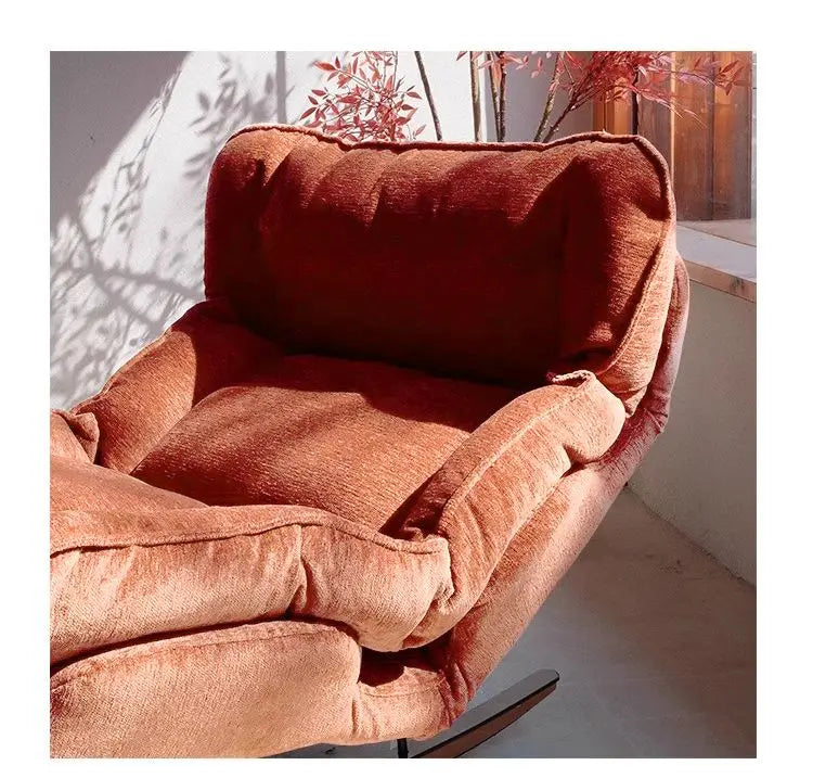 Light Luxury Rocking Chair Adult Recliner Lazy Lounger Single Sofa for Balcony Living Room Home Leisure Indoor Outdoor Furniture