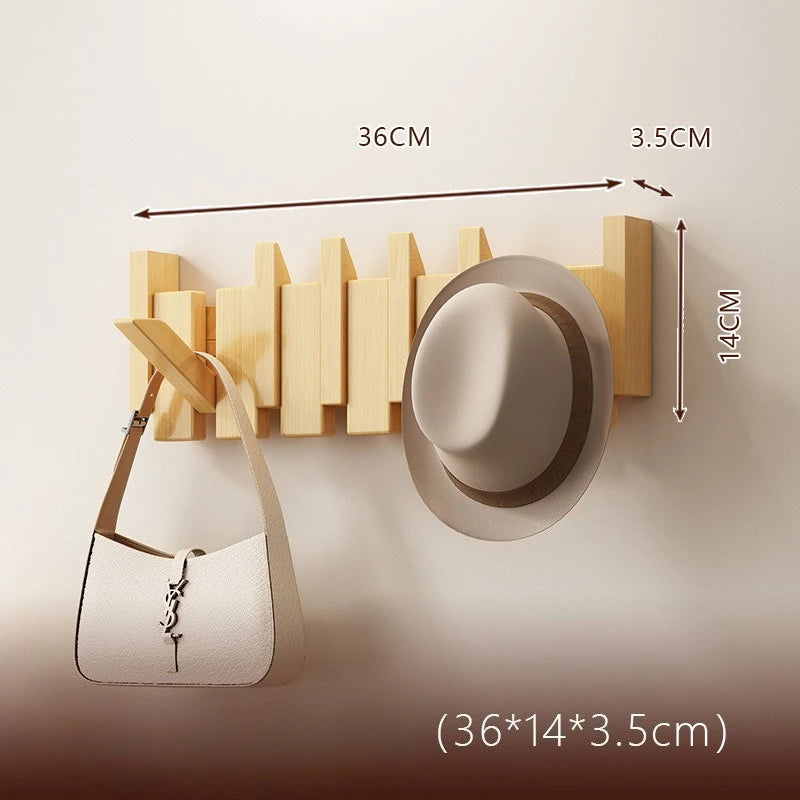 Piano Key Coat Rack Solid Wood Clothing Storage Racks Wall Mounted Clothes Organizer Hanger Entrance Hall Home Furnitures
