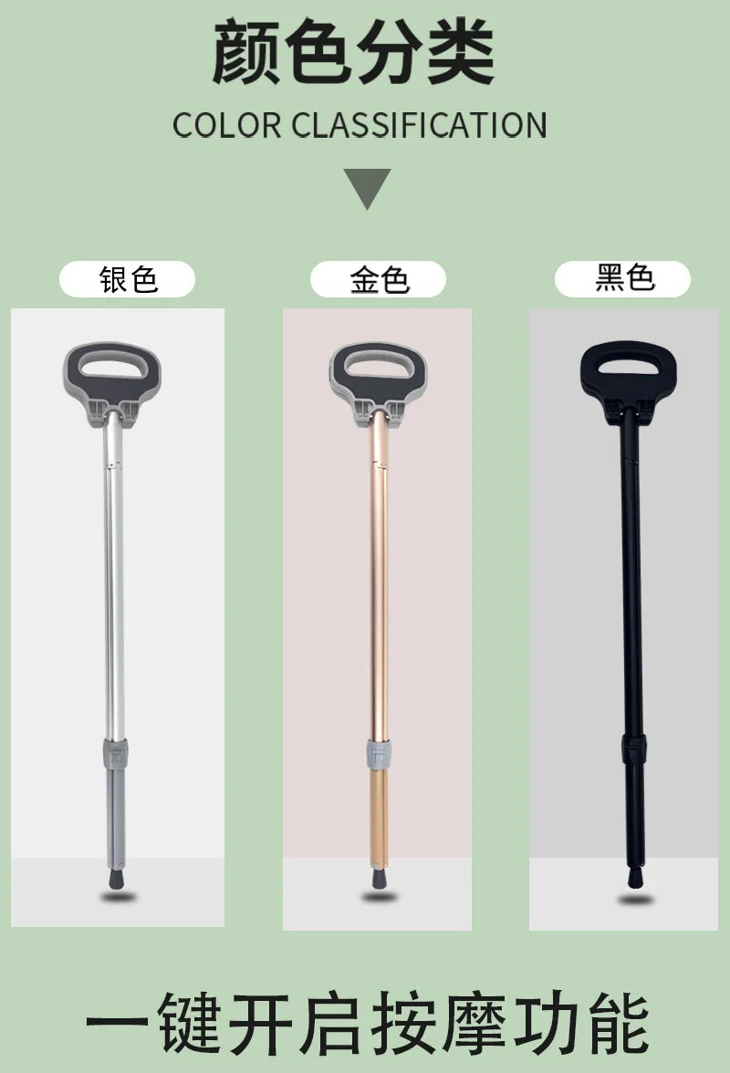 Multifunctional Hiking Pole Outdoor Portable Massage Three-legged Stool Hiking Cane Cane Stool