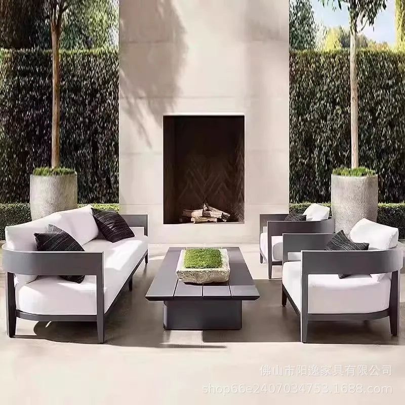 Outdoor Sofa Set, Suitable For Courtyards, Villas, Gardens, Hotels, And Outdoor Terraces; Waterproof And Sun-Resistant, Made Of