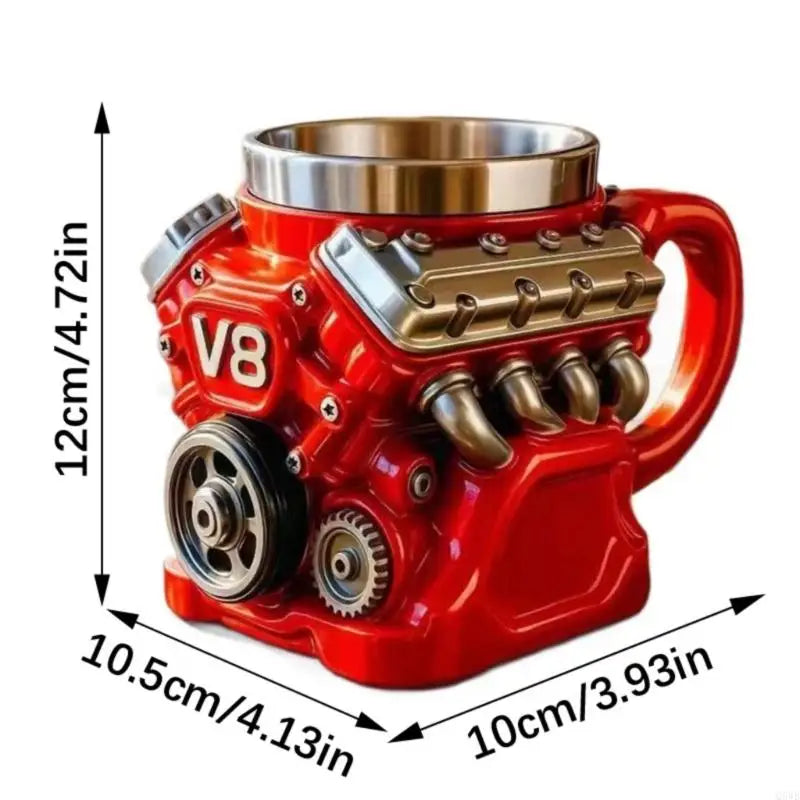Unique Engine Molded Coffee Cup 11 Fluidounce for Hot Beverages Car Fan Present Rosin and Untarnished Substance Decorative Part