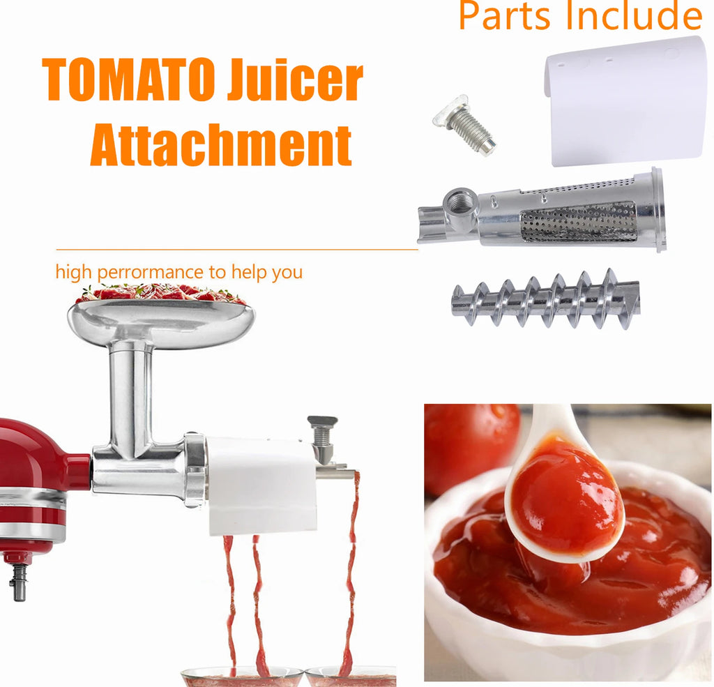 Metal Meat Grinder Attachment for KitchenAid Stand Mixer with 4 Grinding Plates 3 Sausage Tubes 2 Blades