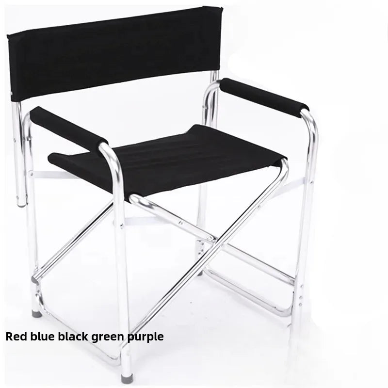 Aluminum Alloy Director’s Chair with Side Table, Portable Folding Fishing Stool, Relaxing Laptop Desk, Outdoor Picnic Gear