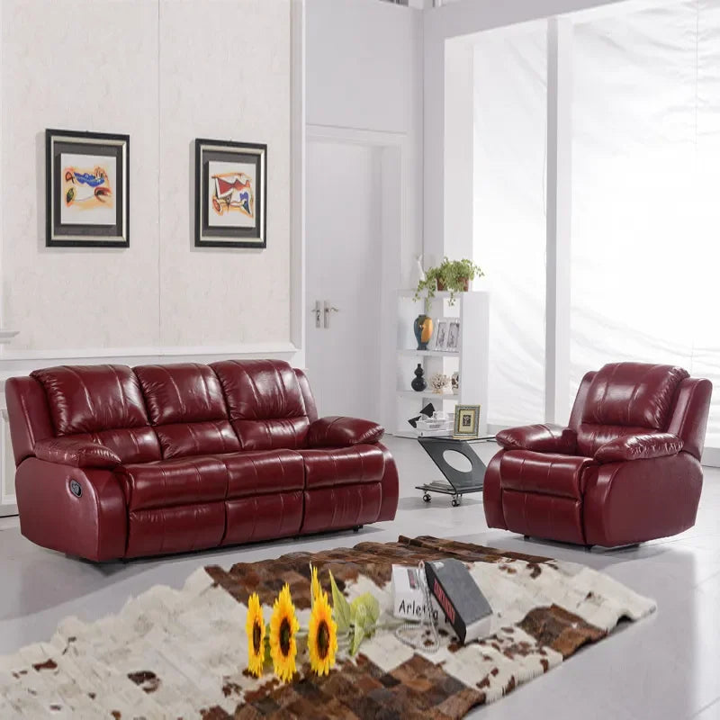 Electric Recliner Sofa Chair Multifunctional Leather Couch for Living Room Small Apartment Home Theater Comfortable Seating