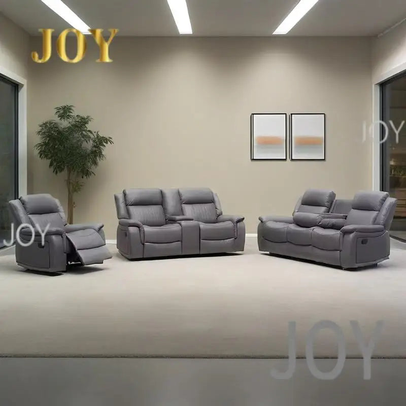 #￥Wholesale Leather Extendable 3+2+1 Loveseat Couple 3 Seat Manual Recliner Sofa Couch Lounge Suite Set for Living Room