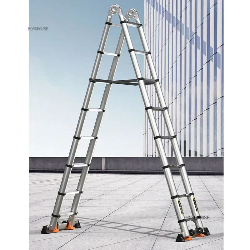 Folding Ladder for Construction Site Metal Telescopic Modern Thickened Ladders Creative Multifunctional Step Ladders for Home G