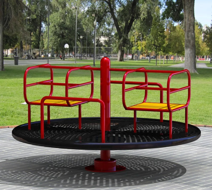 2026 High Quality Plastic Children's Entertainment Carousel Steering Wheel Swivel Chair Customized Color Outdoor Amusement Equip