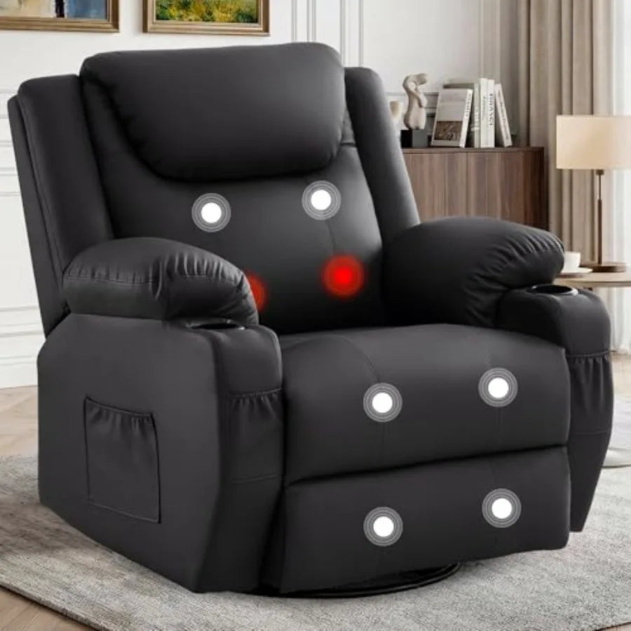 Recliner Chair,Rocking Chair with Massage and Heat,360° Swivel Recliner Chairs for Adults,for Bedroom,Nursery,Living Room Chairs
