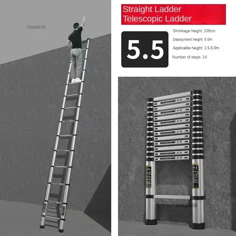 Folding Ladder for Construction Site Metal Telescopic Modern Thickened Ladders Creative Multifunctional Step Ladders for Home G