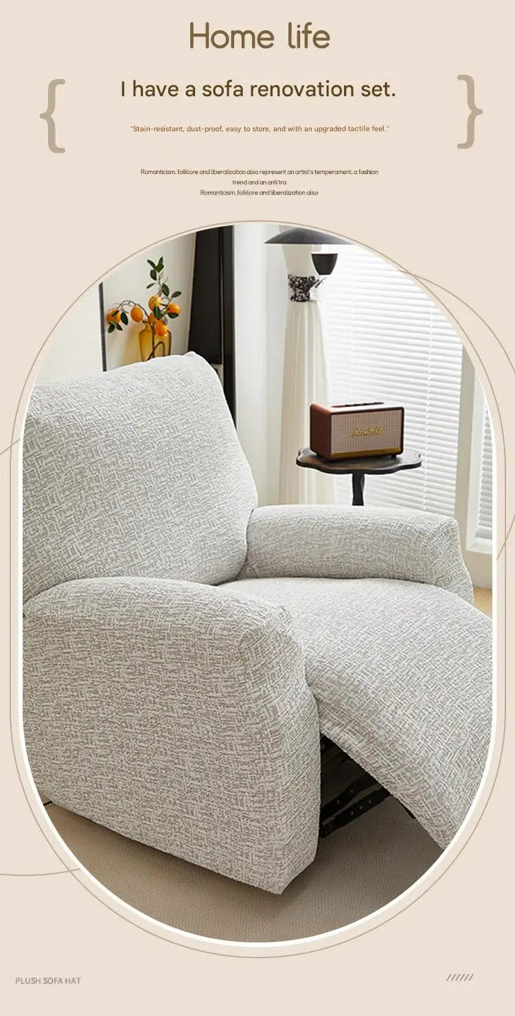 Stretch Recliner Chair Cover Faux Linen Chenille Lazy Boy Sofa Slipcover 360 Full Wrap Elastic Couch Protector Washable For Pets