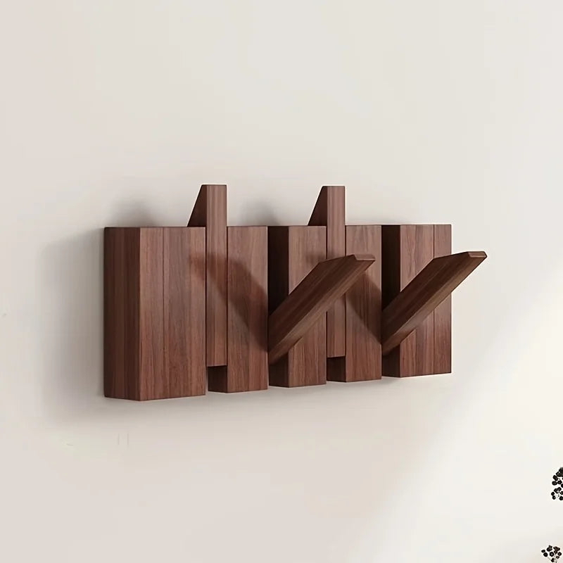 1pcs Wooden Coat Rack Wall Mounted Coat Rack Wall Mounted with Hooks for Hanging Coats/keys/hats/robes and Towels/plants/bags