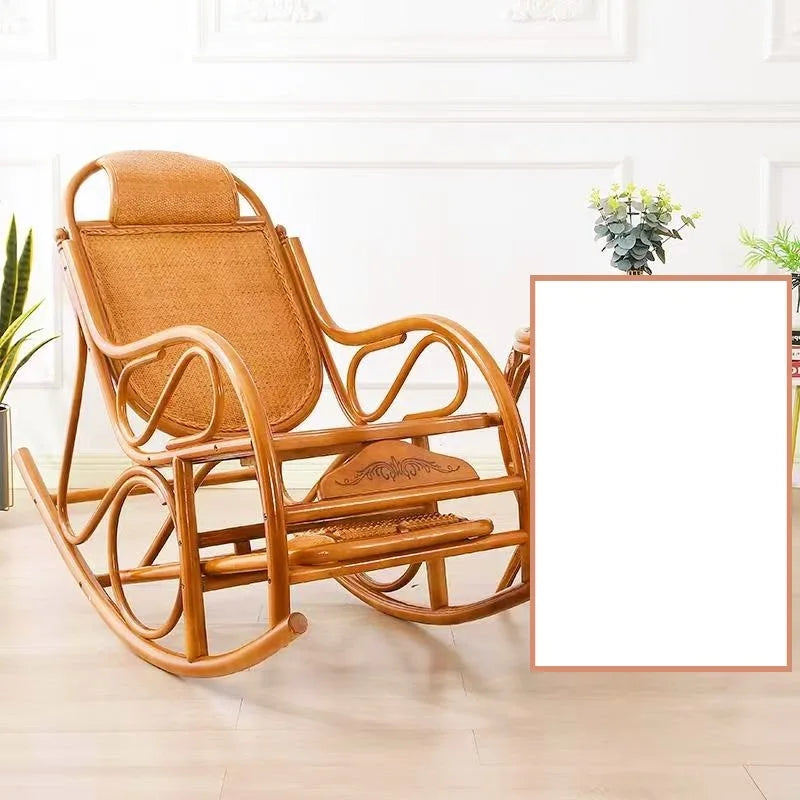 Rattan Chair Elderly Balcony Outdoor Rocking Reclining Adult Home Living Room Leisure Nap Patio Escape