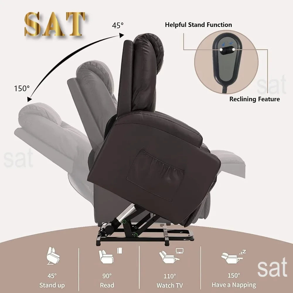 For Power Lift Recliner Chair with Massage, Single Sofa, Home Theater Seating with Heat and Vibration Sofa, Recliner Chair